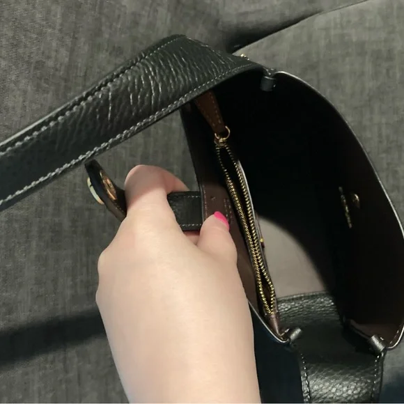 Coach Black Pebbled Leather Crossbody Bag (Mini Hadley) - Picture 3 of 3